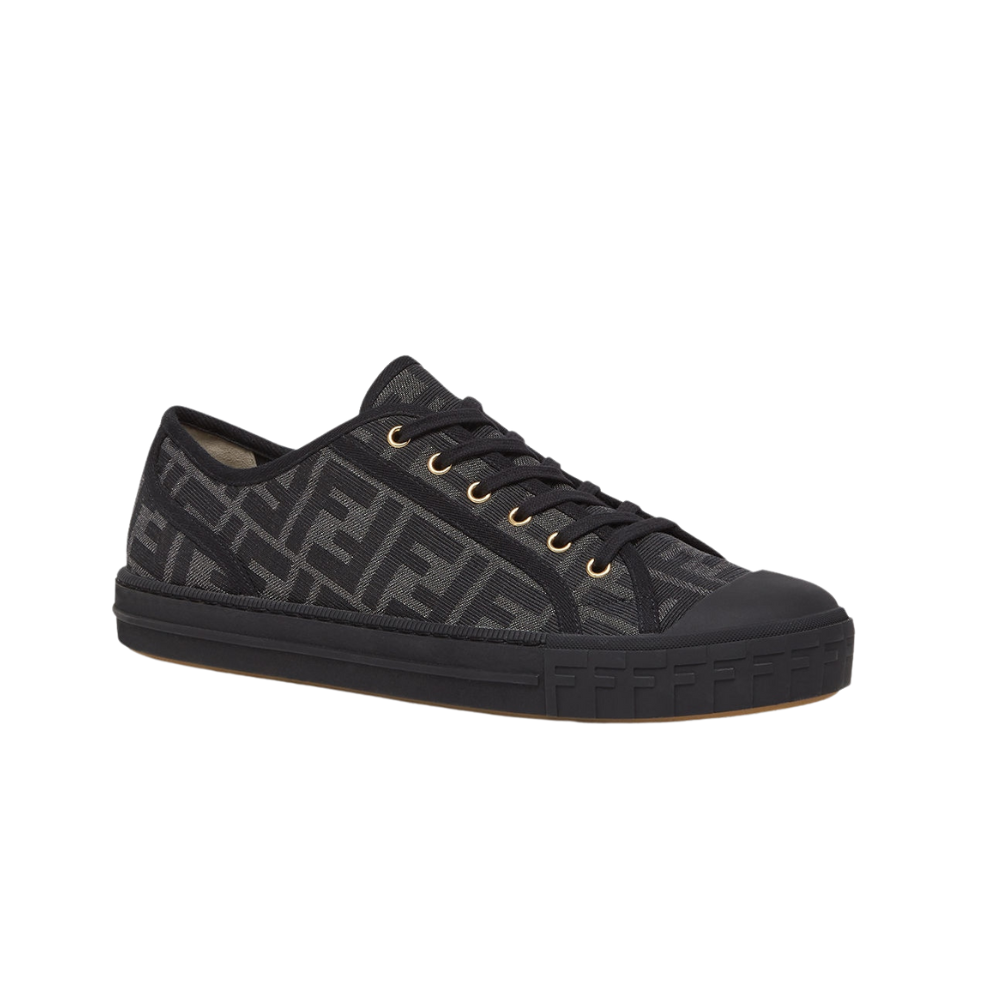 Fendi Domino Black Fabric Low-Tops - kickpit