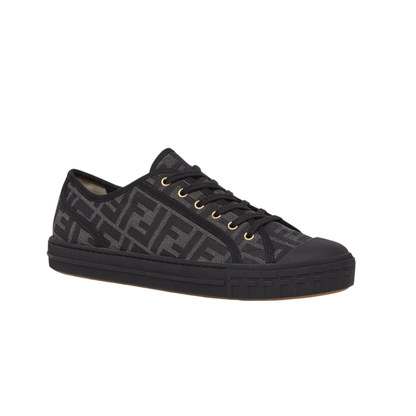 Fendi Domino Black Fabric Low-Tops - kickpit