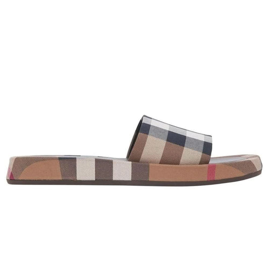 Burberry check-print cotton slides - kickpit