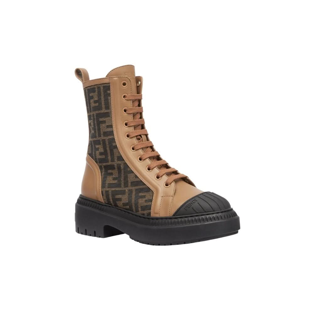 Fendi Wmns FF Motif Domino Biker Boot 'Beige' - kickpit