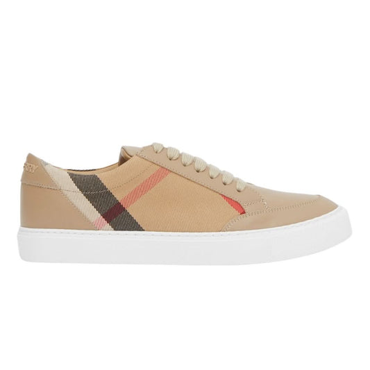 Burberry House Check Cotton and Leather Sneakers - kickpit
