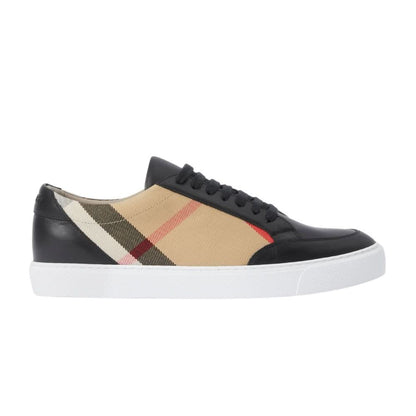 Burberry House Check Cotton and Leather Sneakers 'Black' - kickpit