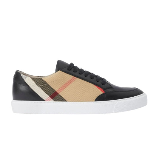 Burberry House Check Cotton and Leather Sneakers 'Black' - kickpit