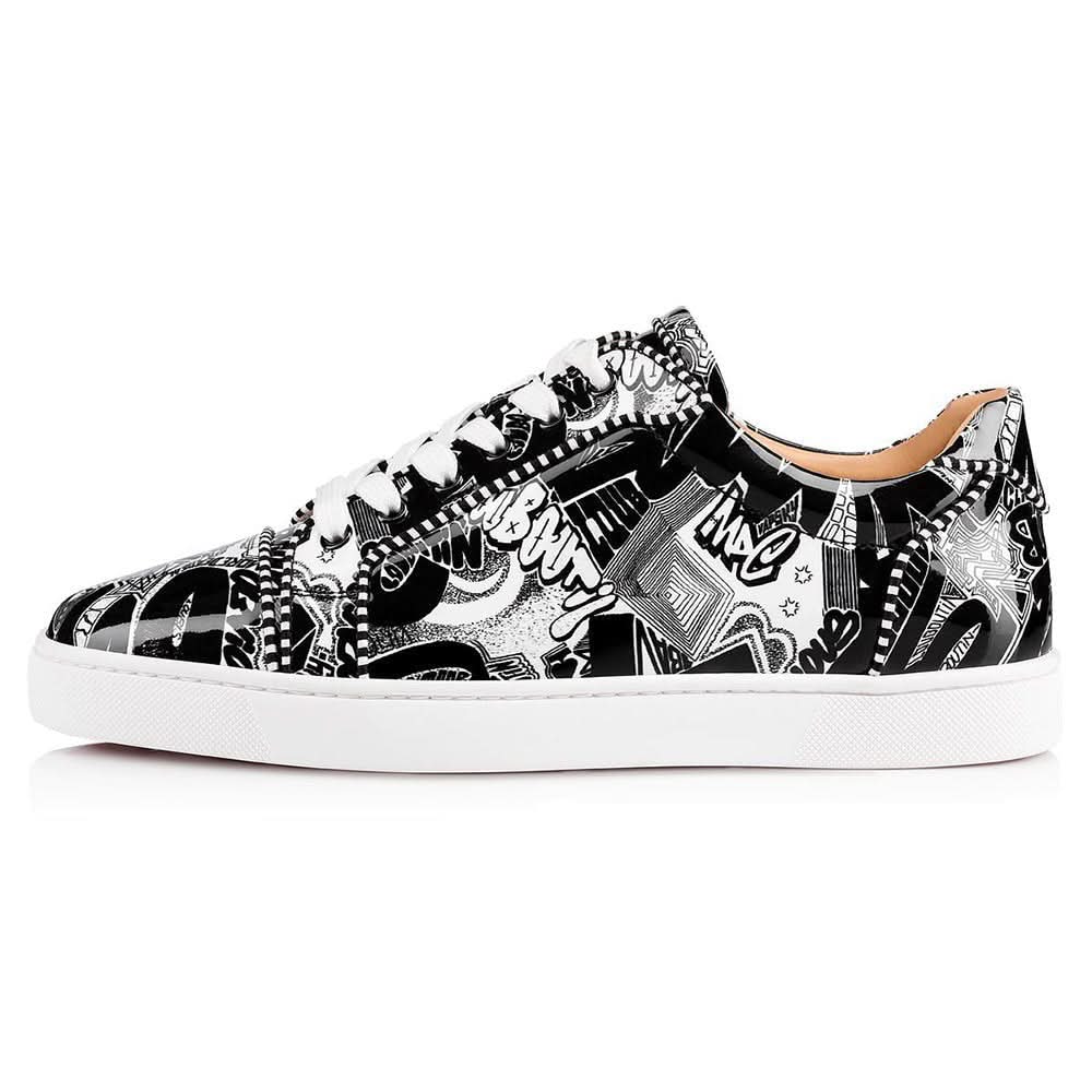 Christian Louboutin Seavaste Orlata Patent Nicograf Black/White - kickpit