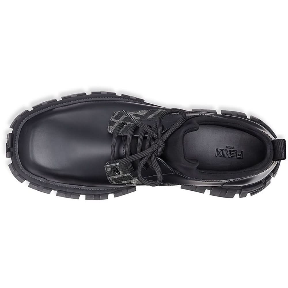 Fendi Leather Double F Oxford Shoes - kickpit