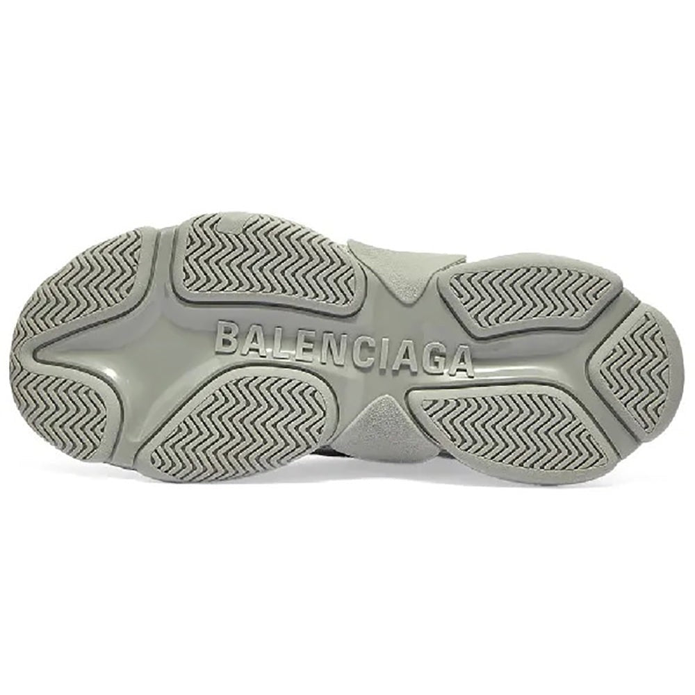BALENCIAGA Allover Logo Triple S Sneakers In Grey Black - kickpit