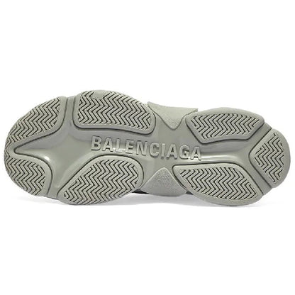 BALENCIAGA Allover Logo Triple S Sneakers In Grey Black - kickpit