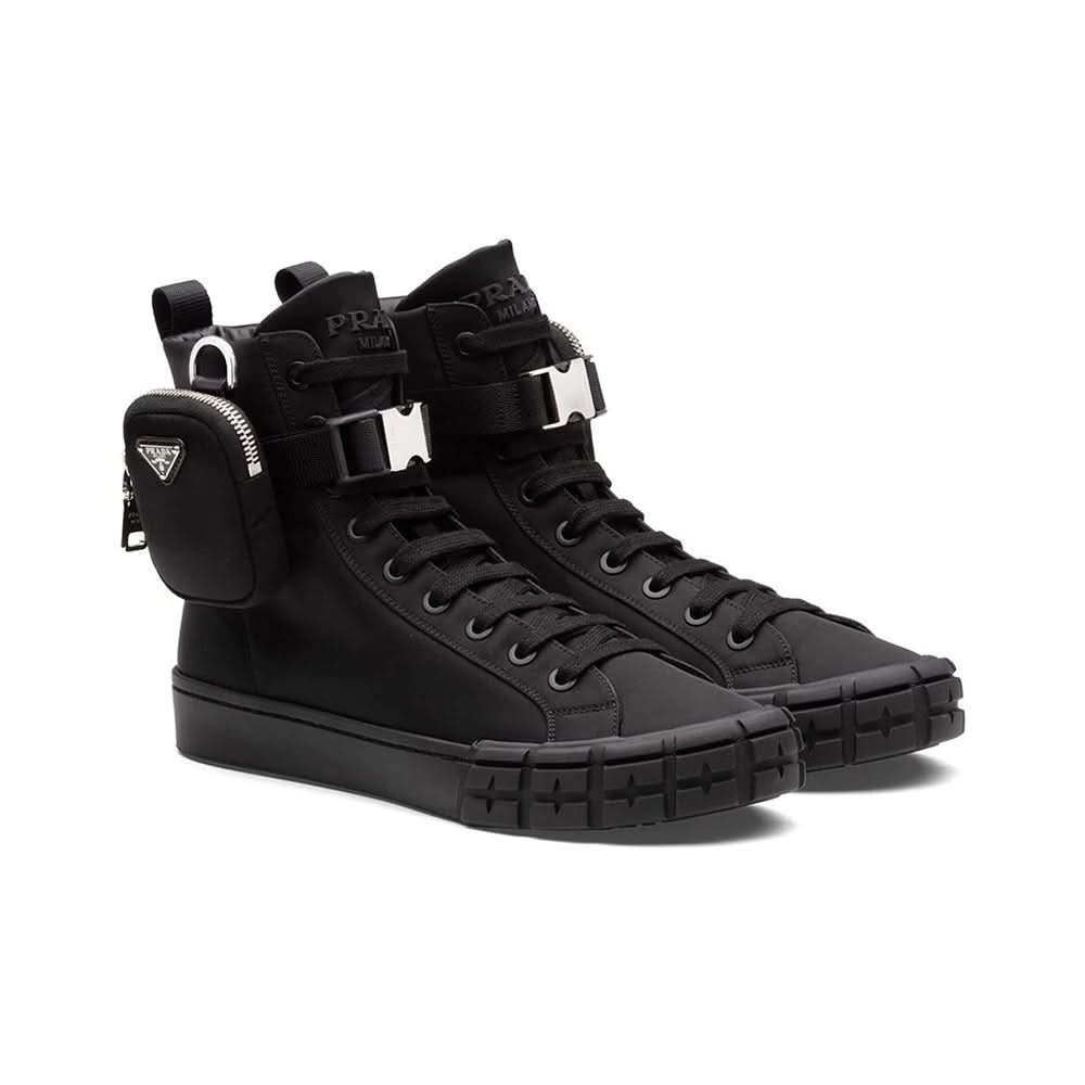Prada Wheel Re-Nylon high-top sneakers - kickpit