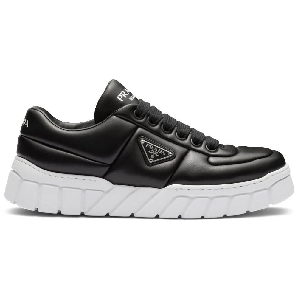 Prada padded leather sneakers 'Black' - kickpit
