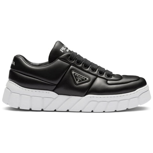 Prada padded leather sneakers 'Black' - kickpit