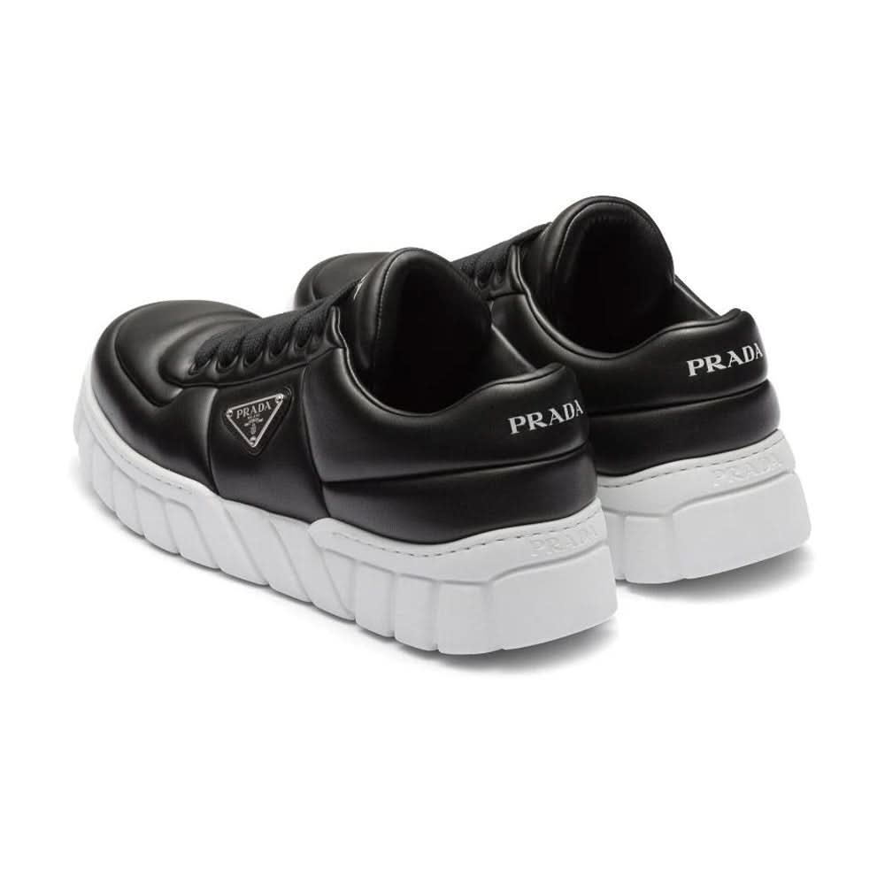 Prada padded leather sneakers 'Black' - kickpit